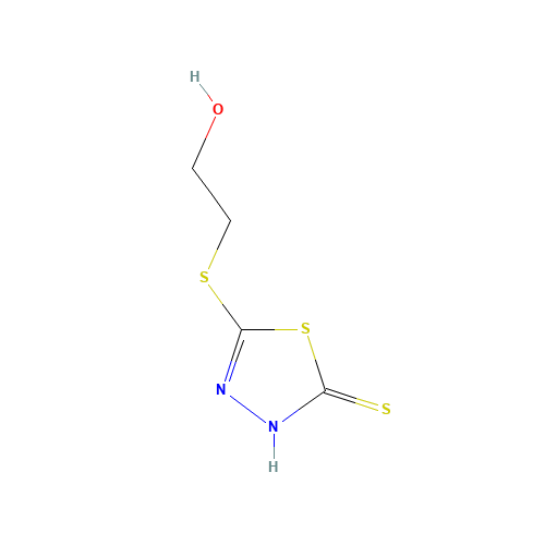 2-(5-MERCAPTO-1,3,4-THIADIAZOL-2-YLTHIO)-ETHANOL (CAS: 57037-59-9) - Chemical Structure and Molecular Formula 