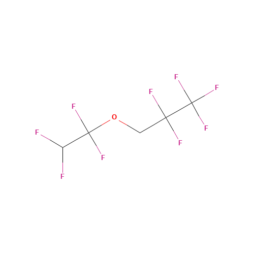 2,2,3,3,3-PENTAFLUOROPROPYL-1,1,2,2-TETRAFLUOROETHYL ETHER (CAS: 50807-74-4) - Chemical Structure and Molecular Formula 