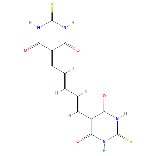 1-(4-OXO-6-HYDROXY-2-THIOXO-2,3,4,5-TETRAHYDRO-PYRIMIDO-5-YLIDEN)-5-(4,6-DIOXO-2-THIOXO-HEXAHYDRO-PYRIMIDO-5-YL)-PENTADIENE-2,4 (CAS: 63811-40-5) - Related Chemical Product