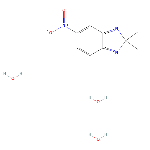 2,2-DIMETHYL-5-NITRO-2H-BENZIMIDAZOLE TRIHYDRATE (CAS: 306935-58-0) - Chemical Structure and Molecular Formula 