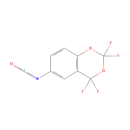 6-ISOCYANATO-2,2,4,4-TETRAFLUORO-1,3-BENZODIOXANE (CAS: 26030-46-6) - Chemical Structure and Molecular Formula 