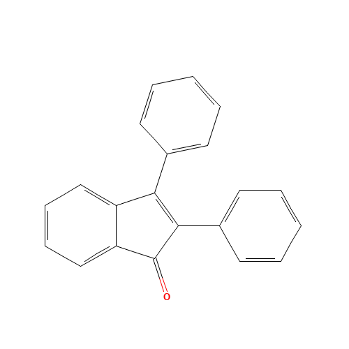 2,3-DIPHENYL-1-INDENONE (CAS: 1801-42-9) - Chemical Structure and Molecular Formula 