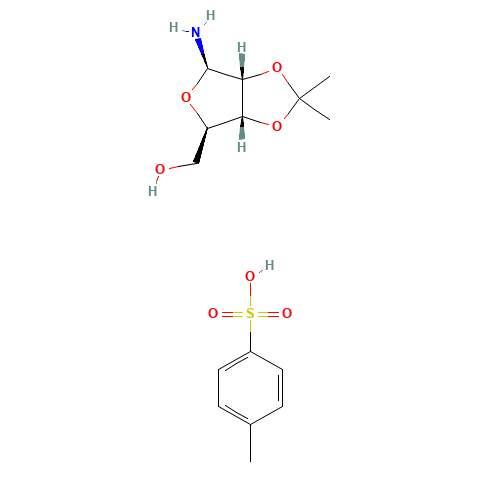 2,3-O-ISOPROPYLIDENE-BETA-D-RIBOFURANOSYLAMINE P-TOLUENESULFONATE SALT (CAS: 29836-10-0) - Chemical Structure and Molecular Formula 