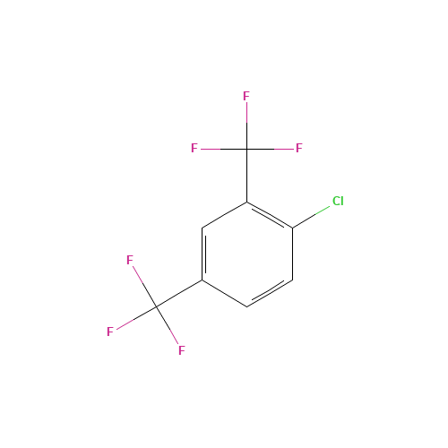 2,4-BIS(TRIFLUOROMETHYL)CHLOROBENZENE (CAS: 327-76-4) - Chemical Structure and Molecular Formula 