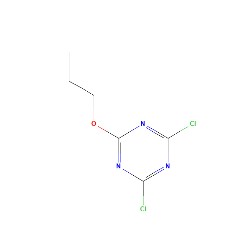 2,4-DICHLORO-6-N-PROPOXY-1,3,5-TRIAZINE (CAS: 26650-75-9) - Chemical Structure and Molecular Formula 