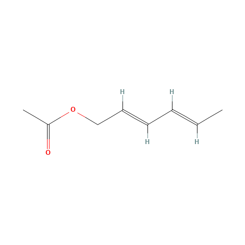 TRANS,TRANS-2,4-HEXADIENYL ACETATE (CAS: 1516-17-2) - Chemical Structure and Molecular Formula 