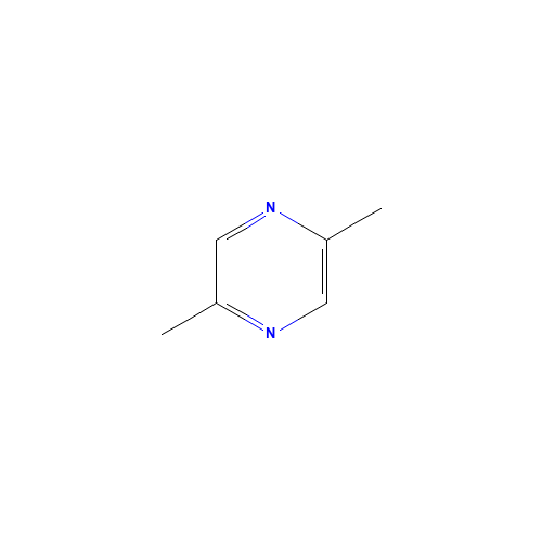 2,5-Dimethyl pyrazine (CAS: 123-32-0) - Chemical Structure and Molecular Formula 