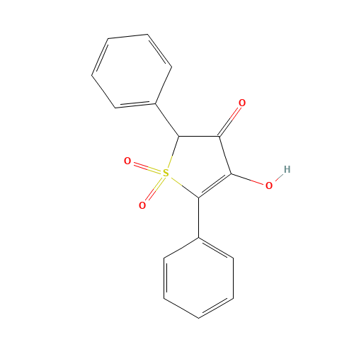 2,5-DIPHENYL-4-HYDROXY-3-OXO-2,3-DIHYDROTHIOPHENE 1,1-DIOXIDE (CAS: 54714-10-2) - Chemical Structure and Molecular Formula 