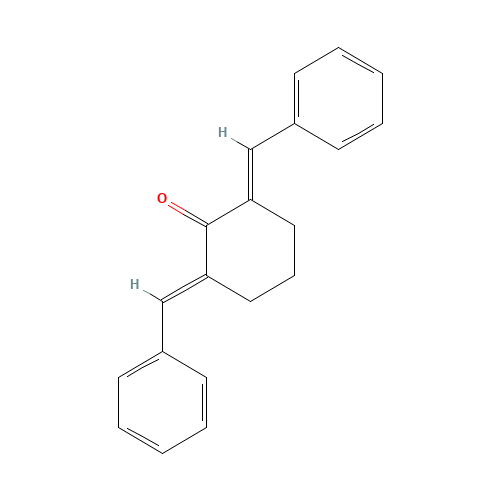 2,6-DIBENZYLIDENECYCLOHEXANONE (CAS: 897-78-9) - Chemical Structure and Molecular Formula 