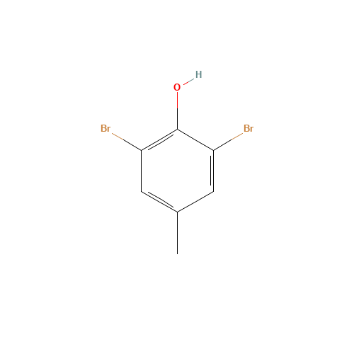 2,6-Dibromo-4-methylphenol (CAS: 2432-14-6) - Chemical Structure and Molecular Formula 