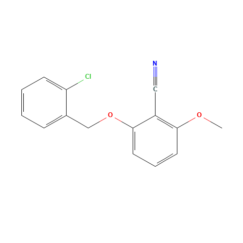 2-[(2-CHLOROBENZYL)OXY]-6-METHOXYBENZONITRILE (CAS: 175204-02-1) - Chemical Structure and Molecular Formula 