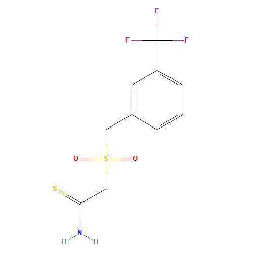 2-[3-(TRIFLUOROMETHYL)BENZYLSULFONYL]THIOACETAMIDE (CAS: 175276-83-2) - Chemical Structure and Molecular Formula 