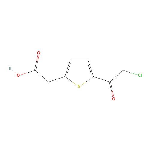 2-[5-(2-CHLOROACETYL)-2-THIENYL]ACETIC ACID (CAS: 175203-15-3) - Chemical Structure and Molecular Formula 