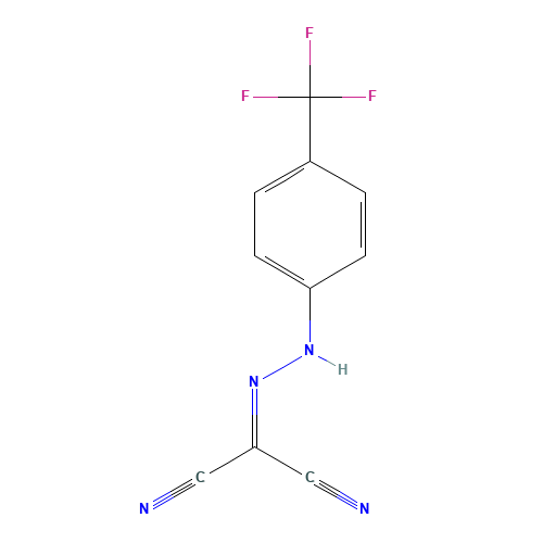 2-(2-[4-(TRIFLUOROMETHYL)PHENYL]HYDRAZONO)MALONONITRILE (CAS: 7089-17-0) - Related Chemical Product