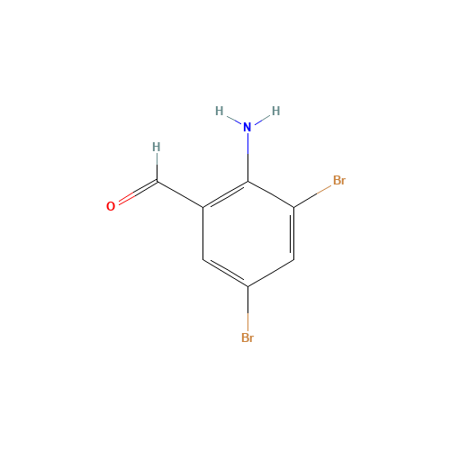 2-Amino-3,5-dibromobenzaldehyde (CAS: 50910-55-9) - Chemical Structure and Molecular Formula 