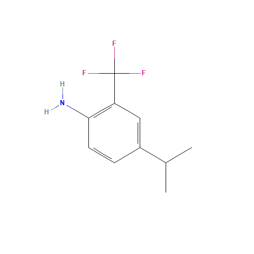 2-AMINO-5-ISOPROPYLBENZOTRIFLUORIDE (CAS: 87617-29-6) - Chemical Structure and Molecular Formula 