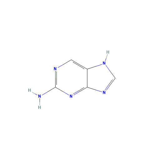 2-Aminopurine (CAS: 452-06-2) - Chemical Structure and Molecular Formula 