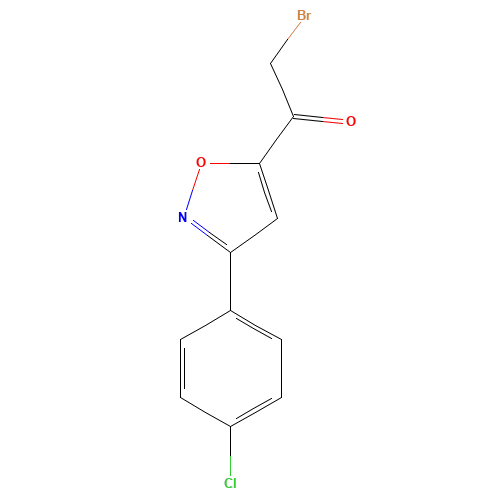 2-BROMO-1-[3-(4-CHLOROPHENYL)-5-ISOXAZOLYL]-1-ETHANONE (CAS: 258506-49-9) - Chemical Structure and Molecular Formula 