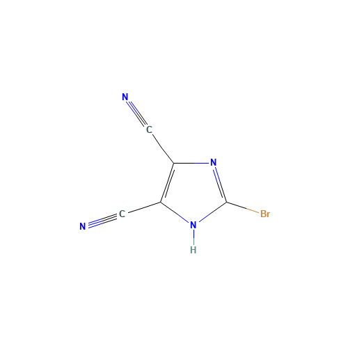 2-BROMO-1H-IMIDAZOLE-4,5-DICARBONITRILE (CAS: 50847-09-1) - Chemical Structure and Molecular Formula 