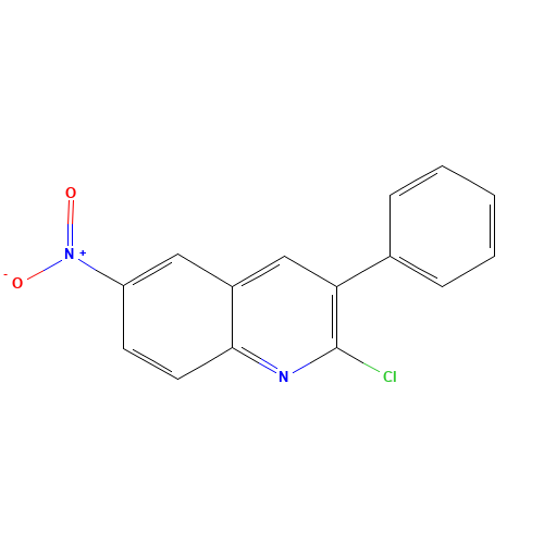 2-CHLORO-6-NITRO-3-PHENYLQUINOLINE (CAS: 59412-15-6) - Chemical Structure and Molecular Formula 
