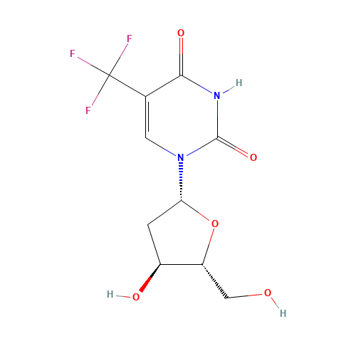 Trifluridine (CAS: 70-00-8) - Chemical Structure and Molecular Formula 
