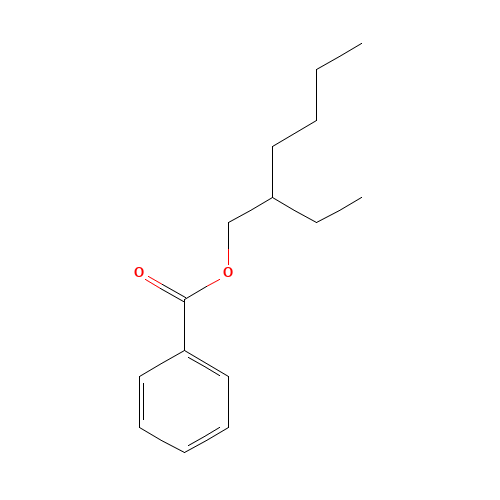 BENZOIC ACID 2-ETHYLHEXYL ESTER (CAS: 5444-75-7) - Chemical Structure and Molecular Formula 