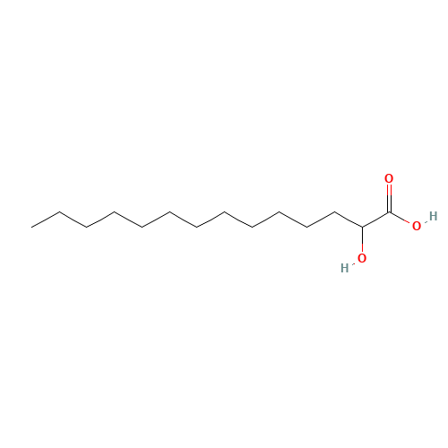 2-HYDROXYTETRADECANOIC ACID (CAS: 2507-55-3) - Chemical Structure and Molecular Formula 