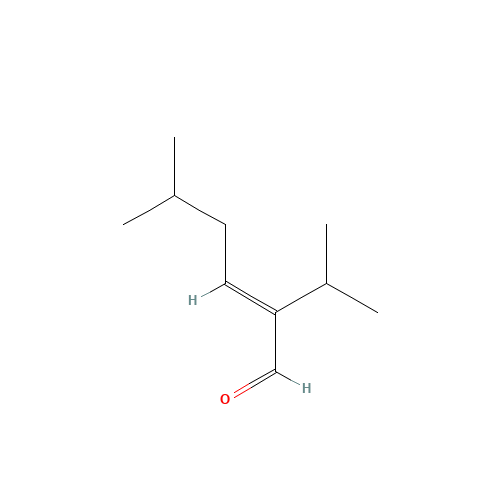 2-Isopropyl-5-methyl-2-hexenal (CAS: 35158-25-9) - Chemical Structure and Molecular Formula 