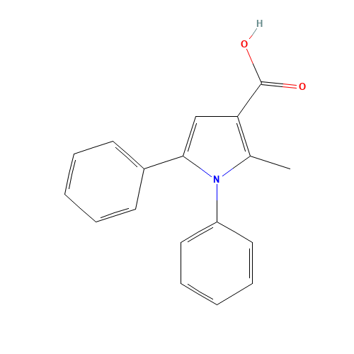 2-METHYL-1,5-DIPHENYL-1H-PYRROLE-3-CARBOXYLIC ACID (CAS: 109812-64-8) - Chemical Structure and Molecular Formula 