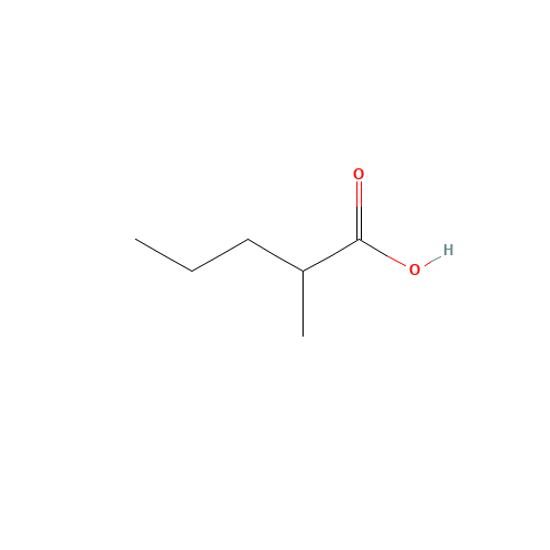 2-METHYLVALERIC ACID (CAS: 97-61-0) - Chemical Structure and Molecular Formula 