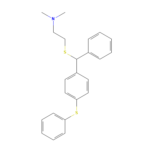 N,N-Dimethyl-2-((alpha-phenyl-p-(phenylthio)benzyl)thio)ethylamine (CAS: 102559-50-2) - Related Chemical Product