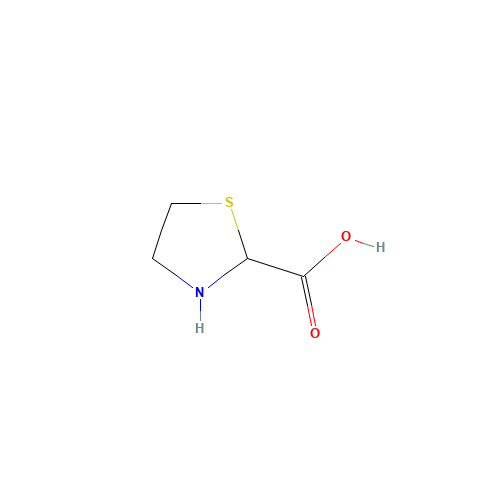 THIAZOLIDINE-2-CARBOXYLIC ACID (CAS: 65126-70-7) - Chemical Structure and Molecular Formula 