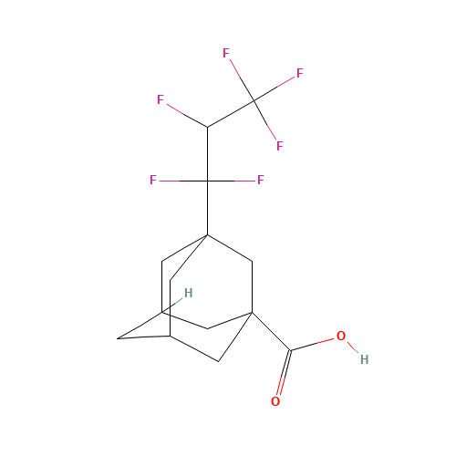 3-(1,1,2,3,3,3-HEXAFLUOROPROPYL)ADAMANTANE-1-CARBOXYLIC ACID (CAS: 86301-98-6) - Chemical Structure and Molecular Formula 