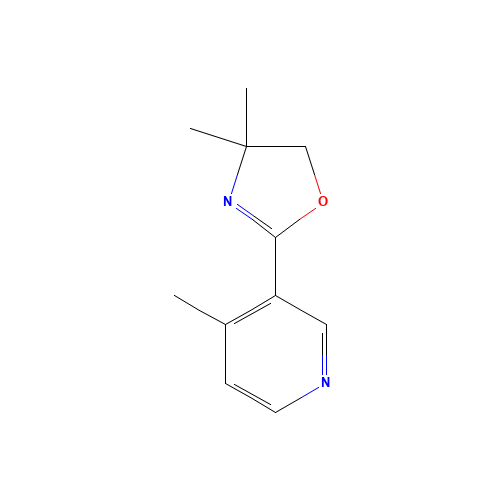 3-(4,4-DIMETHYL-4,5-DIHYDRO-1,3-OXAZOL-2-YL)-4-METHYLPYRIDINE (CAS: 68981-84-0) - Chemical Structure and Molecular Formula 