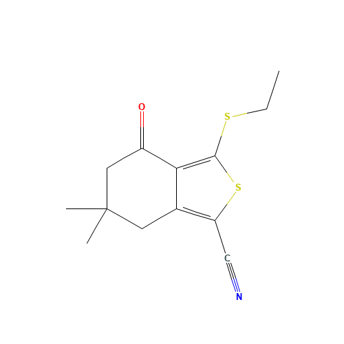 3-(ETHYLTHIO)-6,6-DIMETHYL-4-OXO-4,5,6,7-TETRAHYDROBENZO[C]THIOPHENE-1-CARBONITRILE (CAS: 175202-70-7) - Related Chemical Product