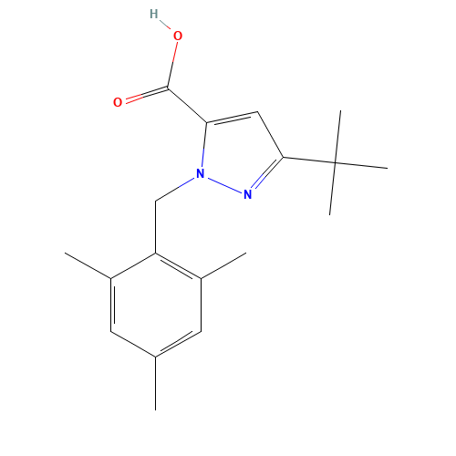 3-(TERT-BUTYL)-1-(MESITYLMETHYL)-1H-PYRAZOLE-5-CARBOXYLIC ACID (CAS: 306937-05-3) - Related Chemical Product