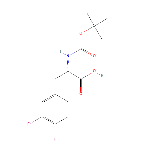 BOC-L-3,4-Difluorophe (CAS: 198474-90-7) - Chemical Structure and Molecular Formula 