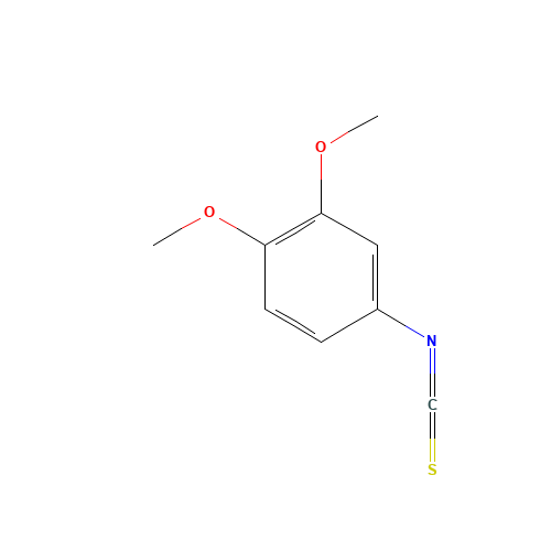 3,4-DIMETHOXYPHENYL ISOTHIOCYANATE (CAS: 33904-04-0) - Chemical Structure and Molecular Formula 