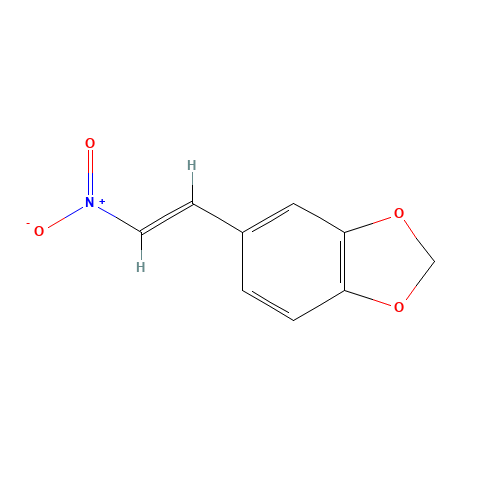 3,4-Methylenedioxy-beta-nitrostyrene (CAS: 1485-00-3) - Chemical Structure and Molecular Formula 