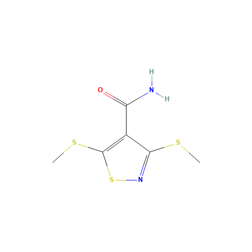 3,5-DI(METHYLTHIO)ISOTHIAZOLE-4-CARBOXAMIDE (CAS: 4886-14-0) - Chemical Structure and Molecular Formula 