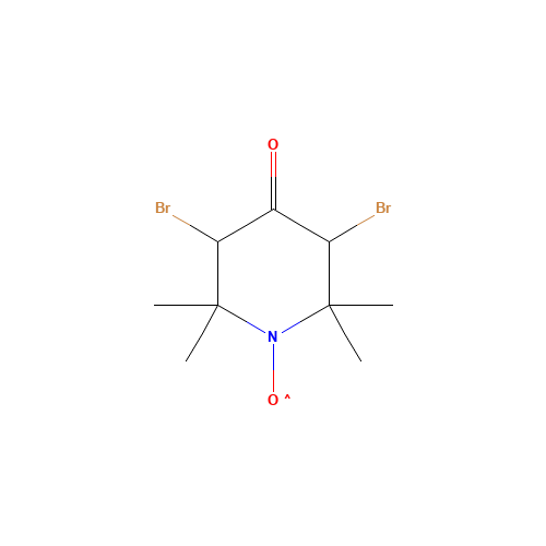 3,5-Dibromo-4-oxo-2,2,6,6-tetramethylpiperidin-1-yl (CAS: 31084-42-1) - Chemical Structure and Molecular Formula 