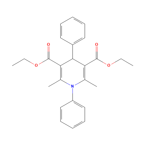 DIETHYL 1,4-DIHYDRO-2,6-DIMETHYL-1,4-DIPHENYL-3,5-PYRIDINEDICARBOXYLATE (CAS: 83300-97-4) - Chemical Structure and Molecular Formula 