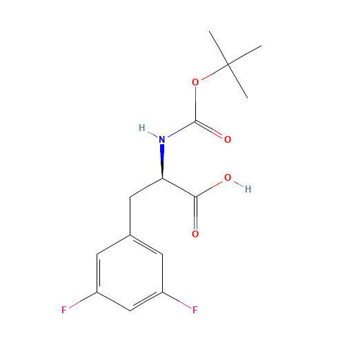 BOC-D-3,5-DIFLUOROPHE (CAS: 205445-53-0) - Chemical Structure and Molecular Formula 