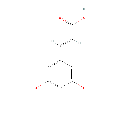 3,5-DIMETHOXYCINNAMIC ACID (CAS: 16909-11-8) - Chemical Structure and Molecular Formula 