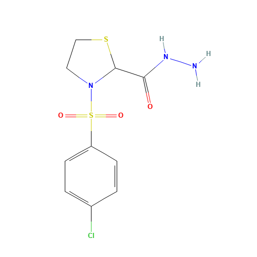3-[(4-CHLOROPHENYL)SULFONYL]-1,3-THIAZOLANE-2-CARBOHYDRAZIDE (CAS: 175203-14-2) - Related Chemical Product