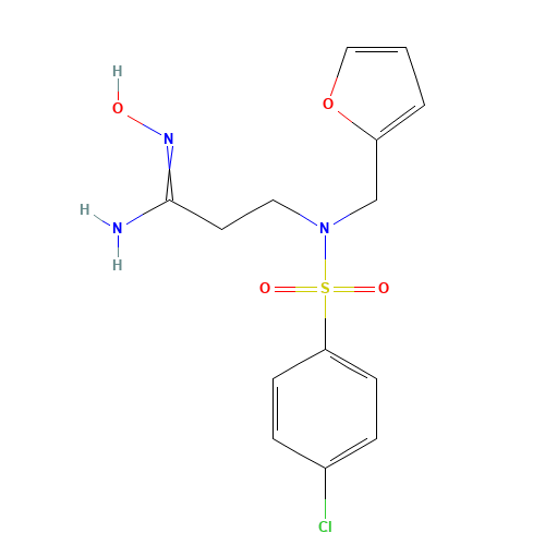 3-[[(4-CHLOROPHENYL)SULFONYL](2-FURYLMETHYL)AMINO]-N'-HYDROXYPROPANIMIDAMIDE (CAS: 499769-99-2) - Related Chemical Product