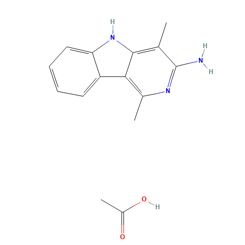 3-AMINO-1,4-DIMETHYL-5H-PYRIDO[4,3-B]INDOLE,ACETATE (CAS: 68808-54-8) - Related Chemical Product