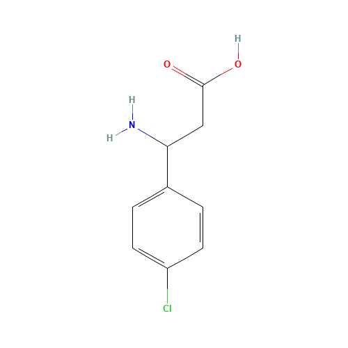 3-AMINO-3-(4-CHLOROPHENYL)PROPIONIC ACID (CAS: 19947-39-8) - Chemical Structure and Molecular Formula 