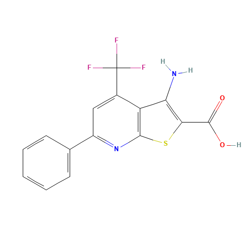 3-AMINO-6-PHENYL-4-(TRIFLUOROMETHYL)THIENO[2,3-B]PYRIDINE-2-CARBOXYLIC ACID (CAS: 104960-56-7) - Related Chemical Product