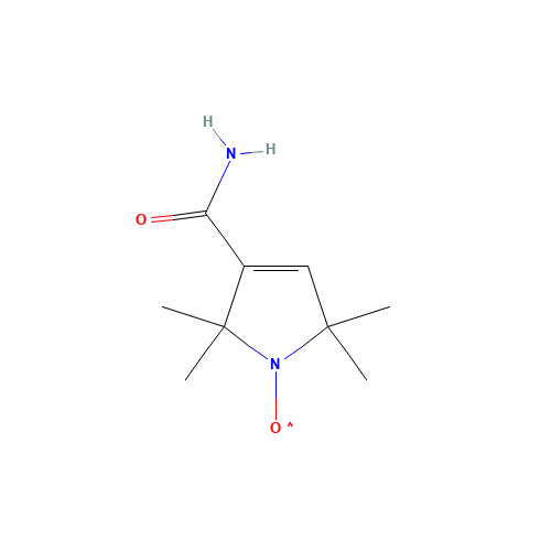 3-CARBAMOYL-2,2,5,5-TETRAMETHYL-3-PYRROLIN-1-YLOXY (CAS: 3229-73-0) - Chemical Structure and Molecular Formula 